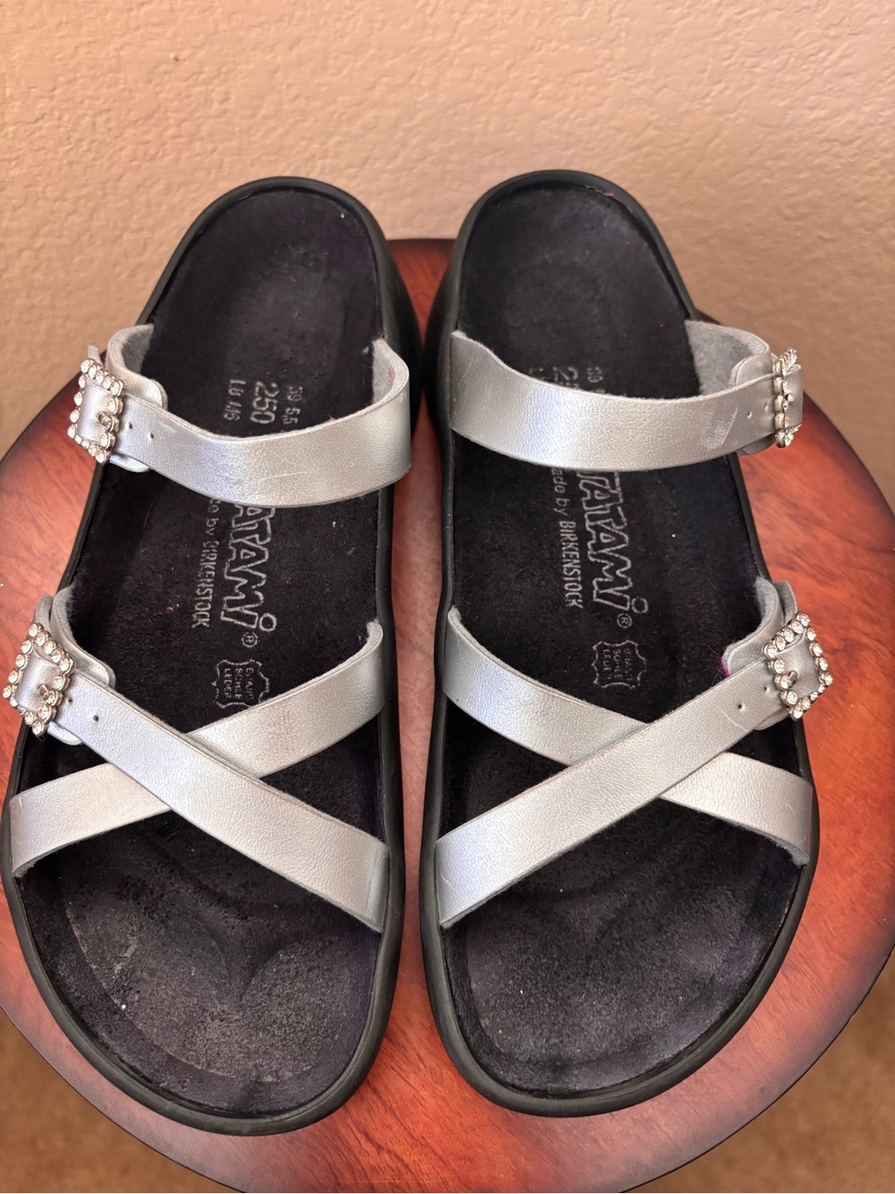 Birkenstock Tatami Silver Rhinestone sandals size 39 EU (8-8.5) US